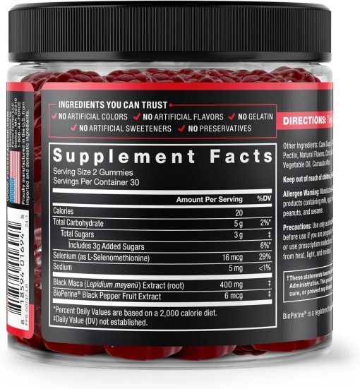 Force Factor Black Maca Gummies Passion Berry - 60 gummies