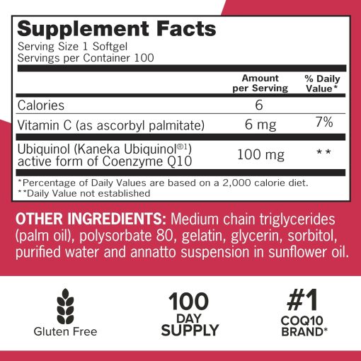 Qunol Mega CoQ10 Ubiquinol (100 mg) - 100 softgels
