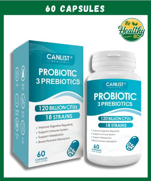Canlist Health Probiotic 3 Prebiotics (120 Billion CFU) - 60 capsules