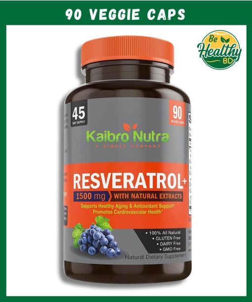 Kaibo Nutra Resveratrol + (1,500 mg) - 90 veggie caps