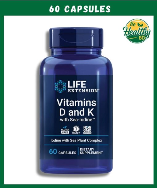 Life Extension Vitamins D and K with Sea-Iodine - 60 capsules