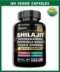 Zoyava Shilajit Ashwagandha Panax Ginseng (15,250 mg) - 180 veggie capsules