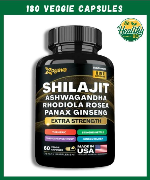 Zoyava Shilajit Ashwagandha Panax Ginseng (15,250 mg) - 180 veggie capsules