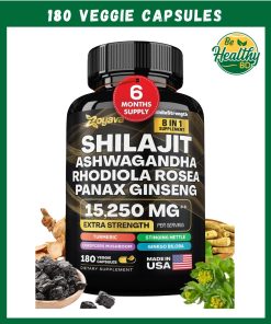 Zoyava Shilajit Ashwagandha Panax Ginseng (15,250 mg) – 180 veggie capsules