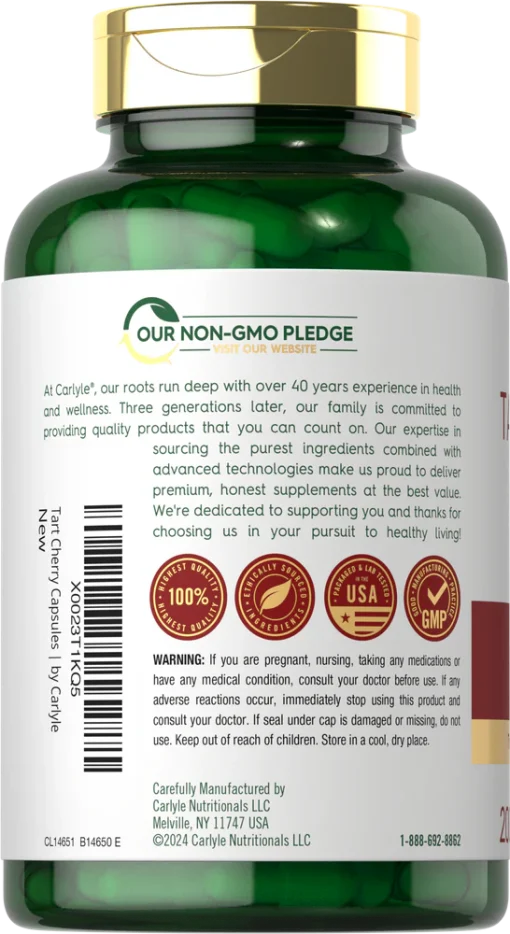Carlyle Tart Cherry Extract (10,500 mg) - 200 capsules