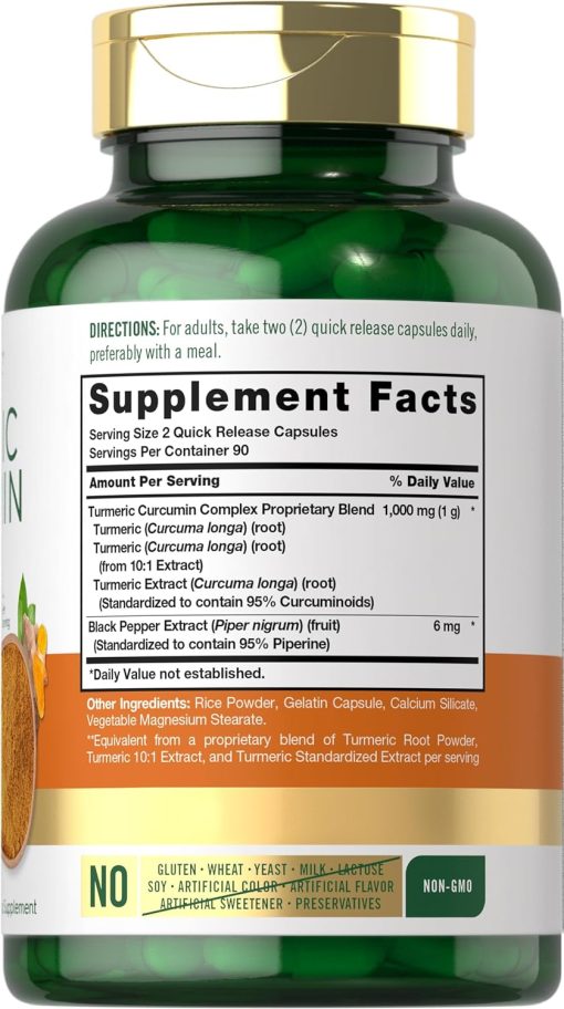Carlyle Turmeric Curcumin Complex (1,000 mg) - 180 capsules