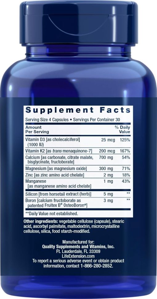 Life Extension Bone Restore Calcium Supplement - 120 capsules
