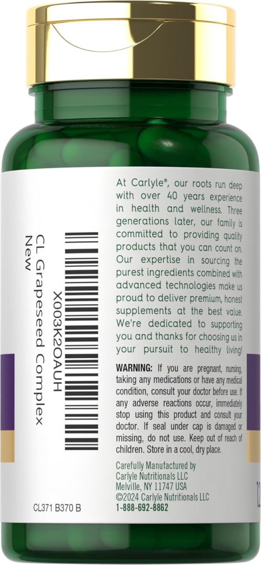 Carlyle Grape Seed Extract Complex (4,000 mg) - 120 capsules