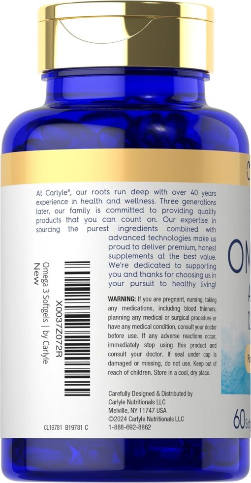 Carlyle Vegan Omega-3 Algae Oil (1290 mg) - 60 softgels