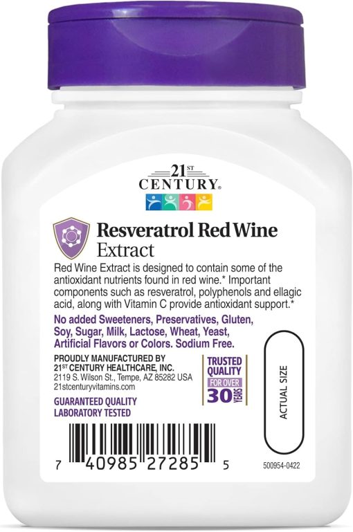 21st Century Resveratrol Red Wine Extract - 90 capsules