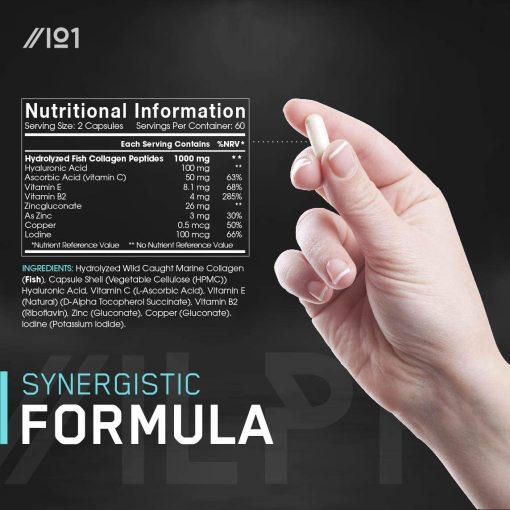 Alpha01 Marine Collagen with Vitamin C & Hyaluronic Acid - 120 capsules
