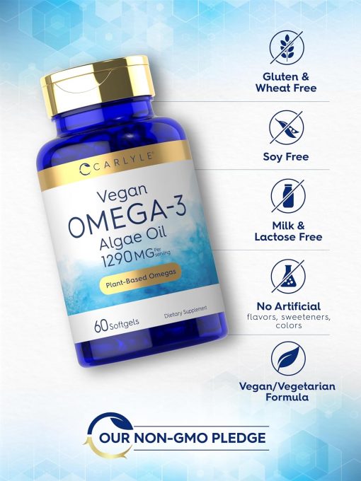 Carlyle Vegan Omega-3 Algae Oil (1290 mg) - 60 softgels