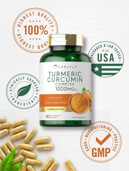 Carlyle Turmeric Curcumin Complex (1,000 mg) - 180 capsules