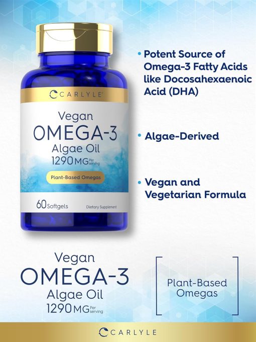 Carlyle Vegan Omega-3 Algae Oil (1290 mg) - 60 softgels
