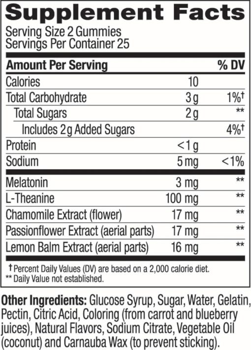 Olly Sleep Melatonin, L-Theanine & Botanicals - 50 gummies