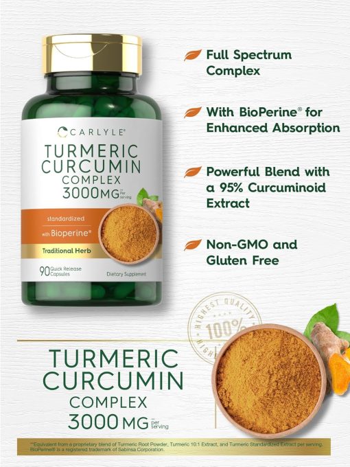 Carlyle Turmeric Curcumin Complex (3,000 mg) - 90 capsules