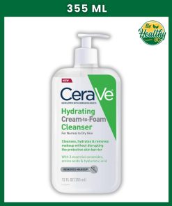 CeraVe Hydrating Cream-to-Foam Cleanser Removes Makeup for Normal to Dry Skin - 355 ml