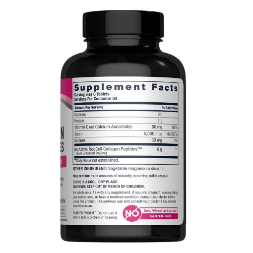 Neocell Collagen Peptides + Vitamin C & Biotin (6,000 mg) Grassfed - 180 tablets