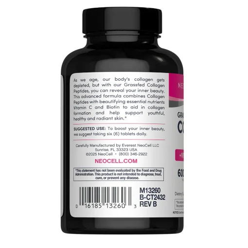 Neocell Collagen Peptides + Vitamin C & Biotin (6,000 mg) Grassfed - 180 tablets