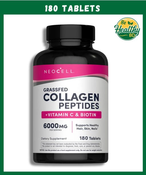 Neocell Collagen Peptides + Vitamin C & Biotin (6,000 mg) Grassfed - 180 tablets