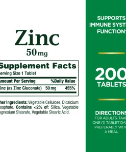 Nature's Bounty Zinc (50 mg) - 200 tablets