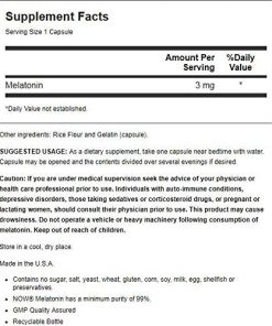 Now Melatonin (3 mg) - 60 veg capsules