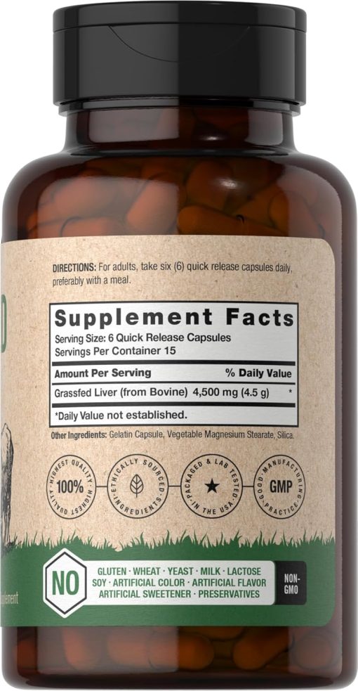 Horbaach Grassfed Liver (4,500 mg) - 90 capsules