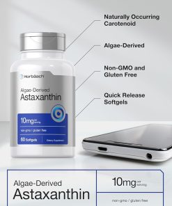 Horbaach Astaxanthin Algae-Derived (10 mg) - 60 softgels