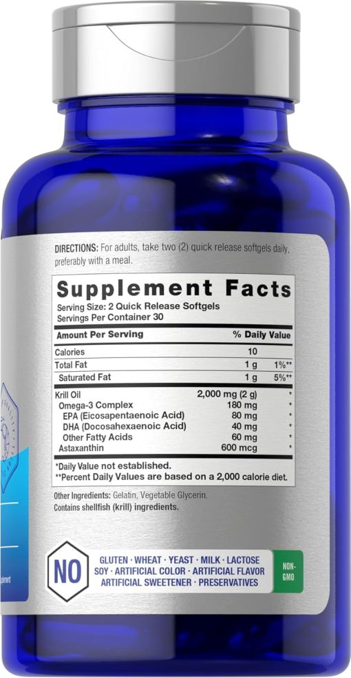 Horbaach Krill Oil with Astaxanthin (2,000 mg) - 60 softgels