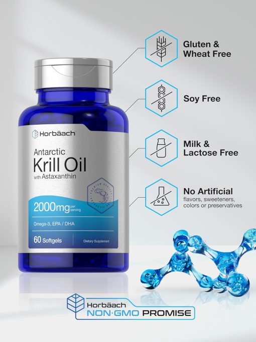 Horbaach Krill Oil with Astaxanthin (2,000 mg) - 60 softgels