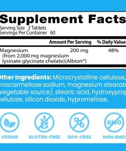 Doctor's Best Magnesium Lysinate Glycinate (200 mg) - 120 tablets
