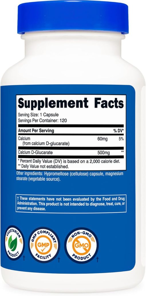 Nutricost Calcium D-Glucarate (500 mg) - 120 capsules