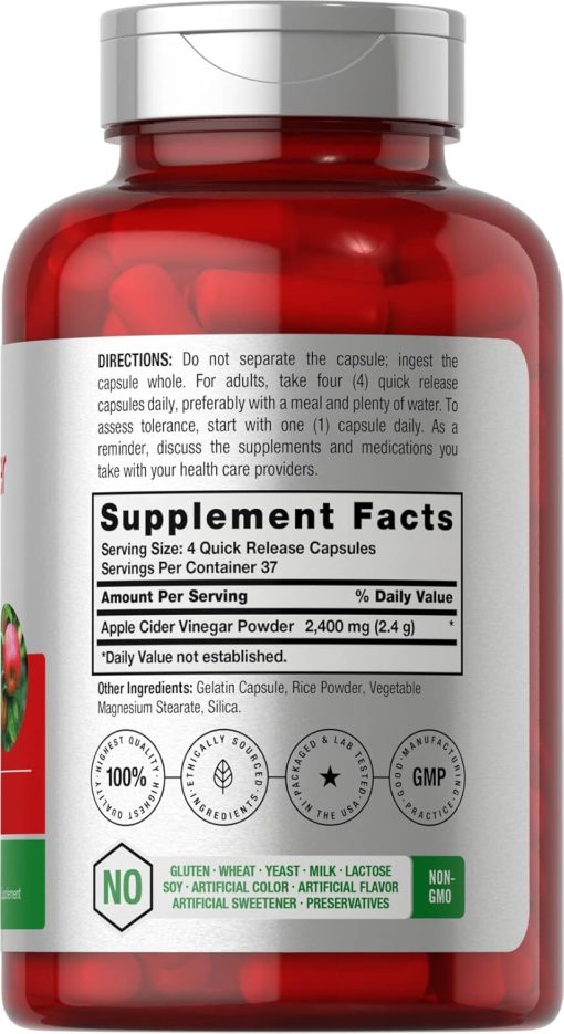 Horbaach Apple Cider Vinegar (2,400 mg) - 150 capsules