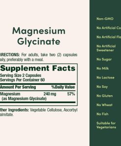 Nature's Bounty Magnesium Glycinate (240 mg) High Absorption - 120 capsules