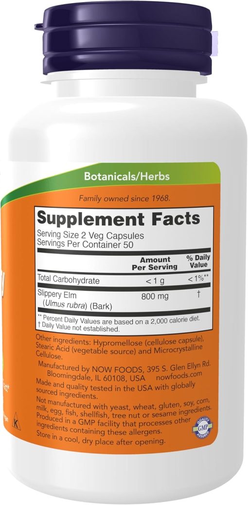 Now Slippery Elm (400 mg) - 100 veg capsules