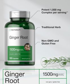 Horbaach Ginger Root (1,500 mg) - 150 capsules