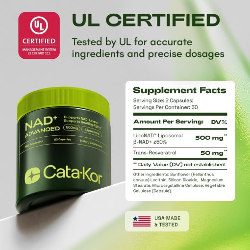 Cata-Kor NAD+ Advanced (500 mg) - 60 capsules