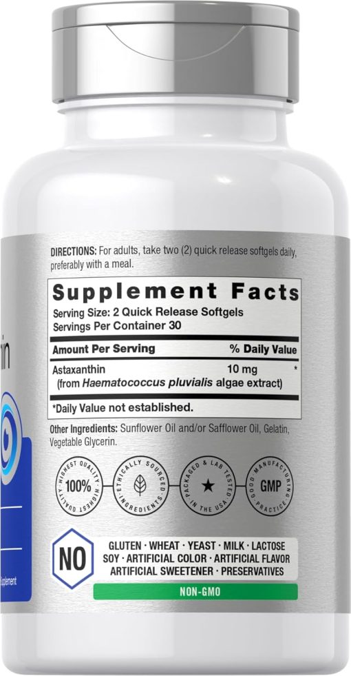 Horbaach Astaxanthin Algae-Derived (10 mg) - 60 softgels