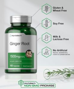 Horbaach Ginger Root (1,500 mg) - 150 capsules