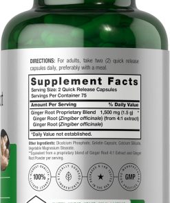 Horbaach Ginger Root (1,500 mg) - 150 capsules