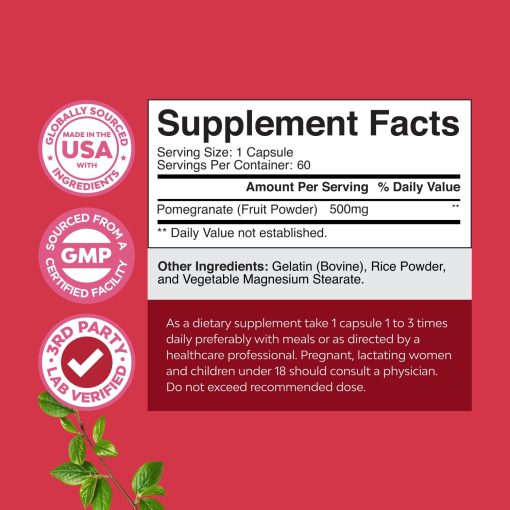 Nature's Craft Pomegranate (500 mg) - 60 capsules