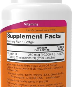 Now Vitamin D3 (10,000 IU) High Potency - 120 softgels