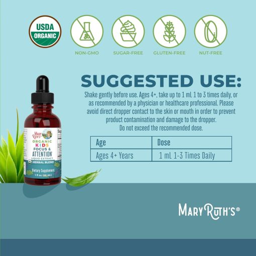 Mary Ruth's Kids Focus & Attention Liquid Extract Organic - 30ml