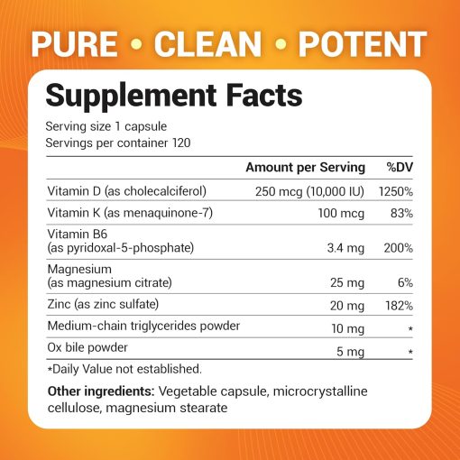 Dr.Berg Vitamin D3 (10,000 IU) + K2 (100 mcg) - 120 capsules