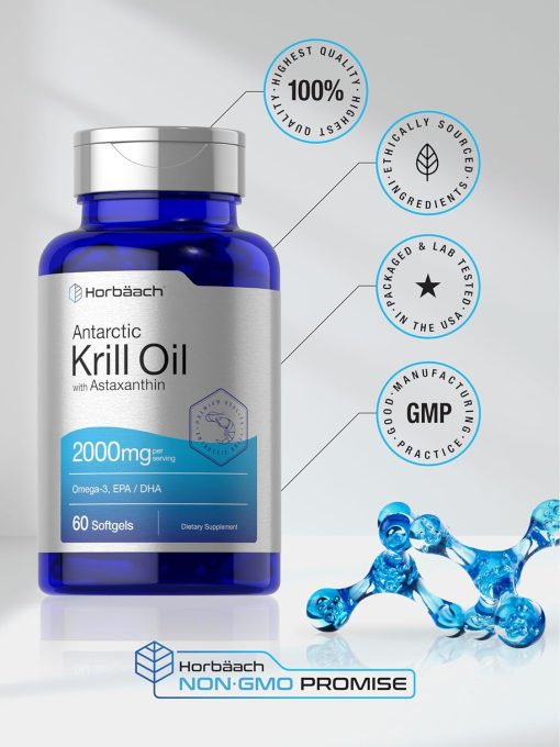 Horbaach Krill Oil with Astaxanthin (2,000 mg) - 60 softgels