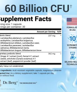 Dr. Berg probiotic with prebiotic blend (60 billion CFUs) - 30 capsules