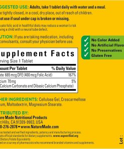 Nature Made Folic Acid (400 mcg) - 250 tablets