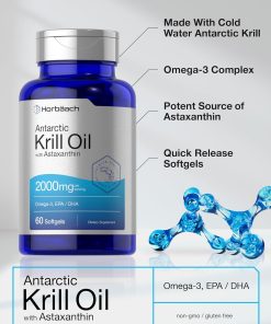 Horbaach Krill Oil with Astaxanthin (2,000 mg) - 60 softgels