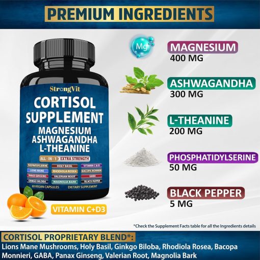 Strong Vit Cortisol Supplement - 60 vegan capsules