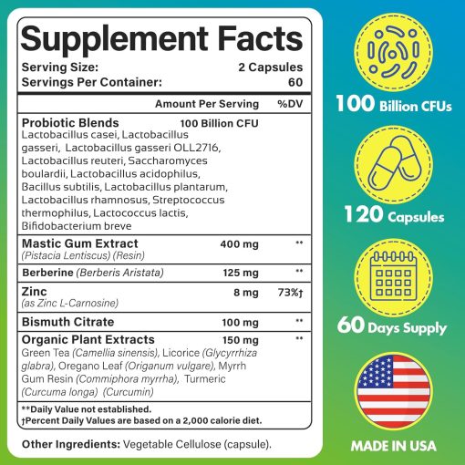 Yoghuaty H.Pylori Defence Probiotics (100 billion CFU) - 120 capsules